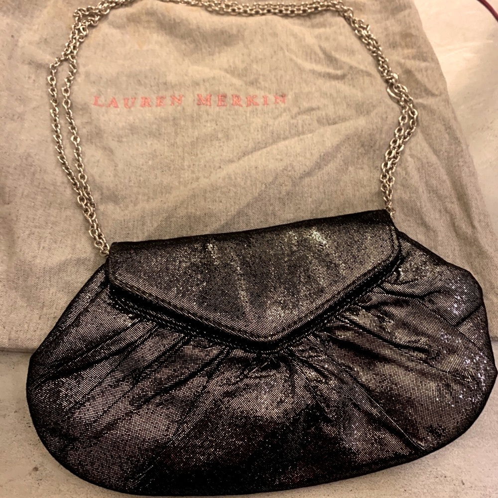 Lauren Merkin Diana Bubble Clutch- Black Shimmer